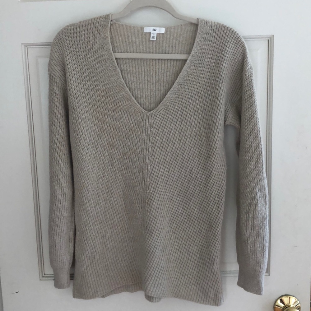 Nordstrom BP Oatmeal V-Neck Sweater